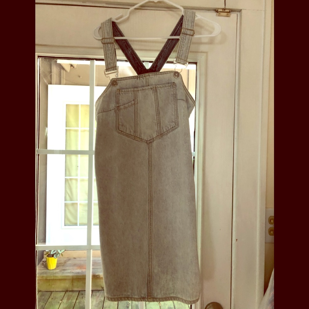 Denim “7” overall dress